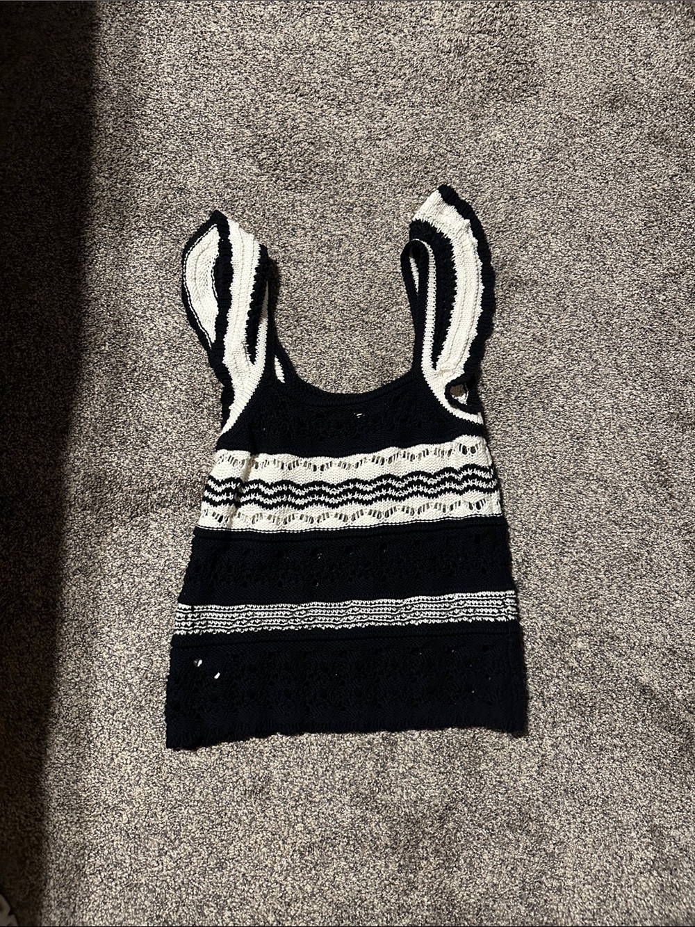 LOFT Black and White Striped Crochet Tank

NEVER WORN
